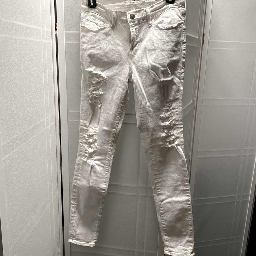 Frame - high waisted white jeans